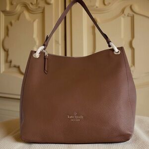 Kate Spade large Shoulder Bag,soft genuine leather,gold pin mount logo MSRP 429$